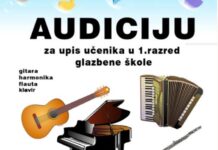 Obavijest o audiciji za upis u glazbeni odjel