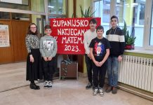 Učenici OŠ Mato Lovrak među najboljima na županijskom Natjecanju iz matematike