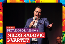 Večeras u Gradskom parku “Miloš Radović Kvartet”