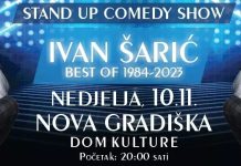U novogradiški Dom kulture stiže komičar Ivan Šarić sa showom “Best of 1984-2023”