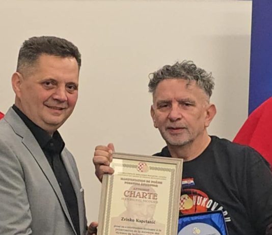 Zrinko Kapetanić primio Povelju “Jean Michel Nicolier” za promicanje hrvatskog identiteta