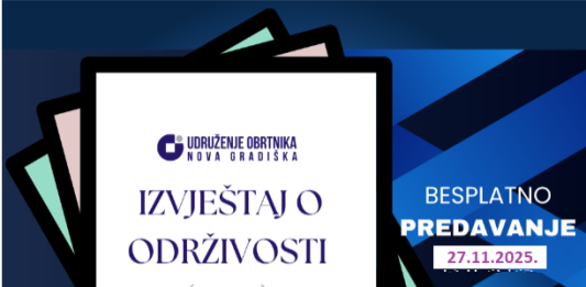 Udruženje obrtnika Nova Gradiška poziva na predavanje “Izvještaj o održivosti (ESG)”
