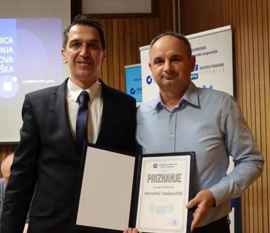 Donald Josipović dobitnik priznanja Udruženja obrtnika Nova Gradiška!